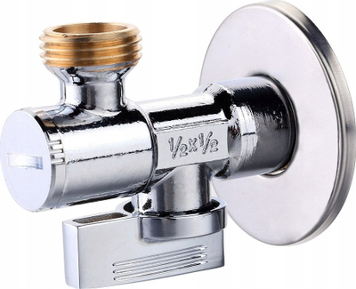 Valvul këndore Duro Smart, 1/2"x1/2", filtër kundër gëlqeres, krom