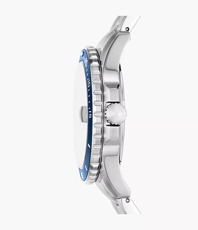 Orë për meshkuj Fossil FS6029 Blue, e argjendtë