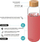 Shishe uji Quokka Flow Pink Botanical Glass, 660ml, qelq borosilikat, rozë salmon