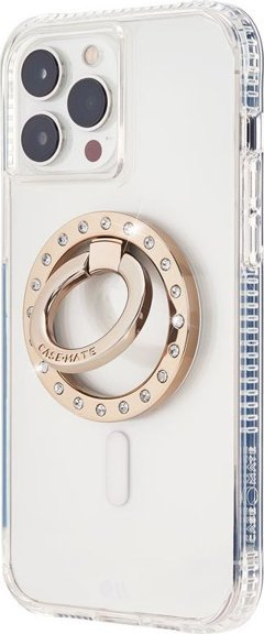 Unazë mbajtëse MagSafe Case Mate Ring Stand, magnetike, me kristale, ngjyrë ari rozë