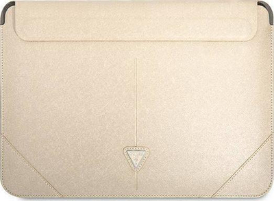 Këllëf tablet dhe laptop Guess Sleeve GUCS14PSATLE, 13-14", lëkurë eko Saffiano, bezhë