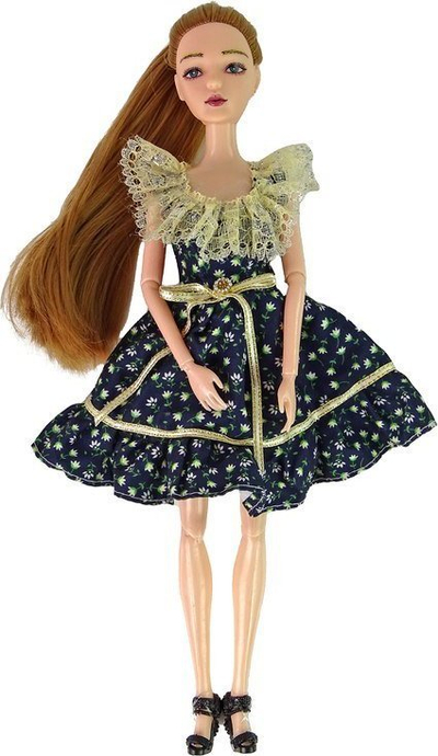 Kukull LeanToys Emily Fashion Show, me çantë me lule, flokë bjonde