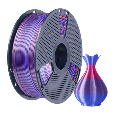 Filament 3D SUNLU Silk PLA+ Rainbow-02, 1.75 mm, 1 kg, shumëngjyrësh