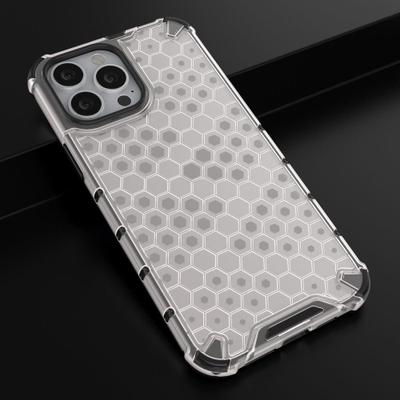Kapak mbrojtës Hurtel Honeycomb për iPhone 13 Pro Max, xhel transparent