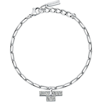 Byzylyk për femra Trussardi T-Logo, i argjendtë