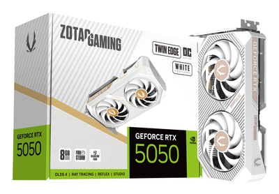 Kartë grafike Zotac NVIDIA GeForce RTX 5050 Twin Edge OC, 8GB GDDR6, Blackwell, e bardhë