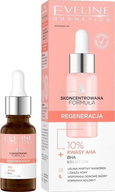 Serum fytyre Eveline Cosmetics Concentrated Formula Regeneration, kundër papërsosmërive të lëkurës, rigjenerues, 18 ml