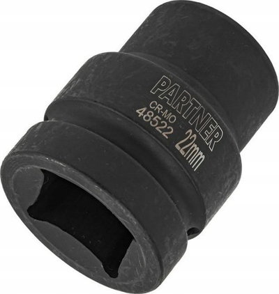 Nasadë goditëse Partner 1" 22mm, 6‑këndëshe, e zezë