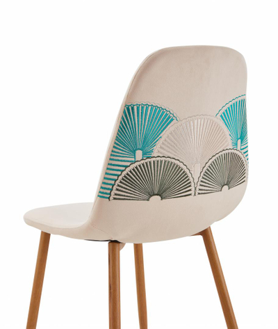 Set karrigesh ngrënieje Heinner Jacquard, 2 copë, metal kadife, beige