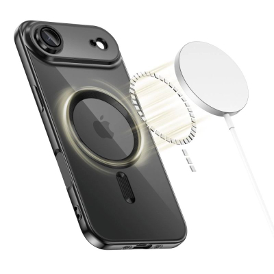Futrollë telefoni Tech-Protect MagFlex MagSafe për iPhone 17 Air 17 Pro, transparente, e zezë