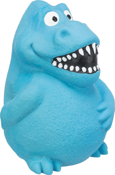 Lodër për qen Trixie Dinosaur, latex, 14 cm, blu