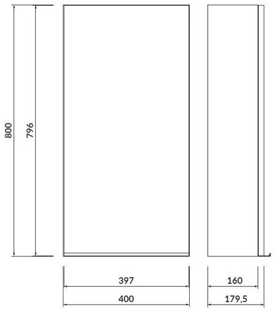 Kabinet muri me pasqyrë Cersanit Virgo 60 cm, 3 rafte xhami, i bardhë