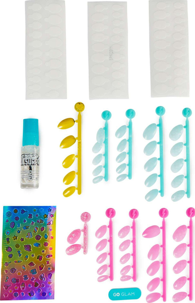 Set manikyri Cool Maker Go Glam Nail Surprise, thonj press on, mbi 40 copë, shumëngjyrësh