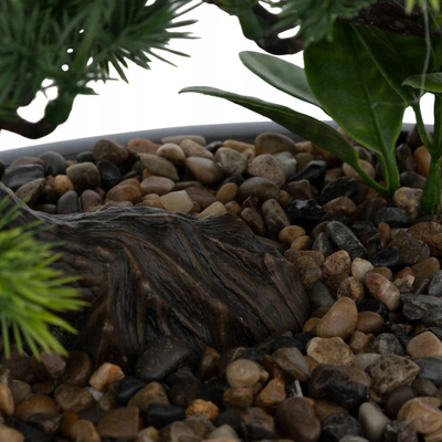 Bonsai artificial Atmosphera Jiling, vazo qeramike, 26cm, blu