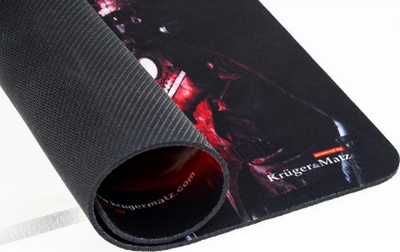 Mousepad Kruger&amp;Matz Warrior KM0767, multispandex, bazë gome kundra rrëshqitjes, i zi