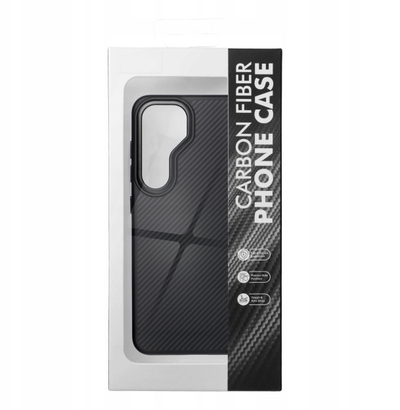 Маска за телефон Samsung Carbon Elite Mag Cover за Galaxy S25, MagSafe, црна