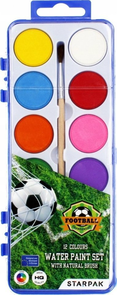 Set bojrash uji Starpak Football 479316, 12 ngjyra, me penel, blu