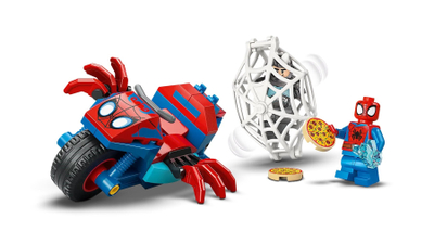 Set lodrash LEGO Spidey on Motorcycle vs Rhino LEGO11206, me figurina, shumëngjyrësh