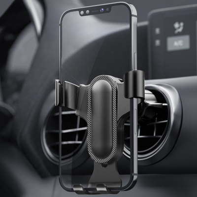 Mbajtëse gravitacionale për telefon Dudao F7s, për grilë ajri, rrotullim 360°, e zezë