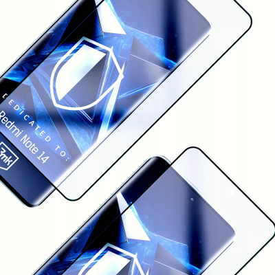 Xham mbrojtës 3mk HardGlass Max Lite për Redmi Note 14 5G, 0.3mm, shumë i kthjellët, i zi