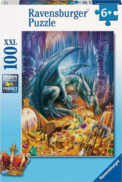 Puzzle Ravensburger Dragon in the cave, 100 copë XXL