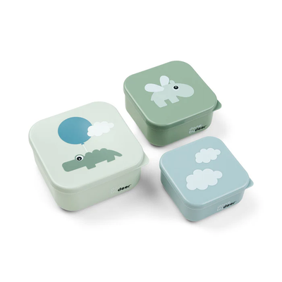 Set kutish per ushqim 3 copë Happy Clouds - Jeshile