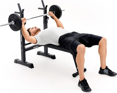 Stol i drejtë fitnesi Zipro Core, 230kg, 70 - 105 cm, i zi