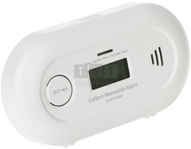 Detektor monoksidi karboni ATLO ATLO-CD21M, me bateri, alarm zanor dhe LED, i bardhë