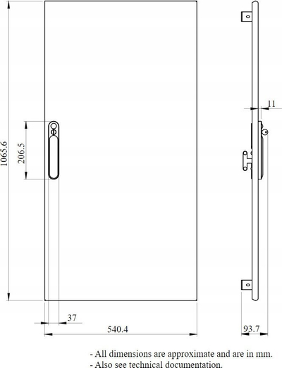 Derë kabinete Schneider Electric PrismaSet LVS08086, 1080x550 mm, IP30, e bardhë