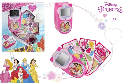Set kozmetike për kalamaj Disney Princess Kids Makeup Kit, me 3 kate, me pasqyrë dhe aksesorë grimi, shumëngjyrësh