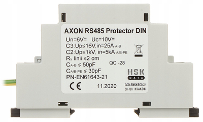 Заштита од пренапон TR Electronic AXON RS485 DIN, симетрична RS485 линија, монтажа на DIN шина