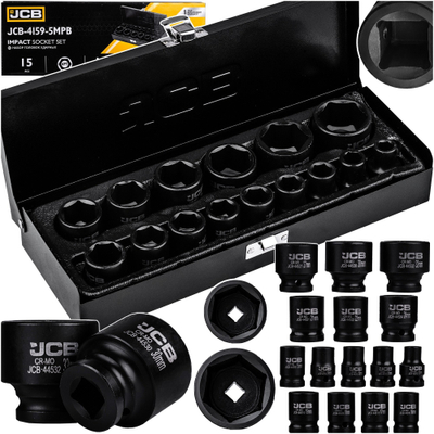 Set çelësash goditës JCB Impact Sockets, 15 pjesë, 1/2", 10-32mm