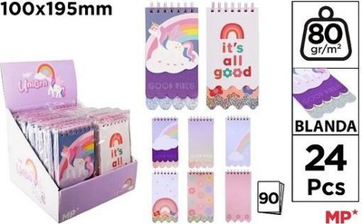 Bllok me spiral Main Paper Unicorn, 10x19.5cm, dizajn MIX