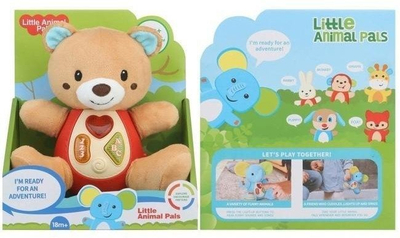 Lodër arush me dritë dhe muzikë Little Animal Pals, interaktiv, pelush, shumëngjyrësh