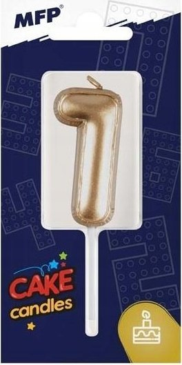 Qiri dekor për ditëlindje Golden Balloon, numri 1, ngjyrë flori
