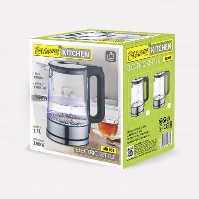 Ibrik elektrik Maestro MR-053, 1.7L, 2200W, argjendtë