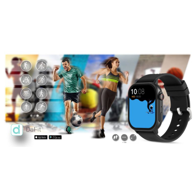 Ora e zgjuar Gravity GT15-1, ekran 2.04", Bluetooth 5.0, e zezë