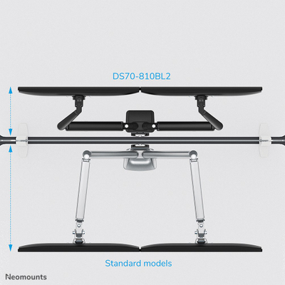 Kllapë tavoline Neomounts DS70-810BL2, për 2 monitorë 17"-32", krah me gaz, e zezë
