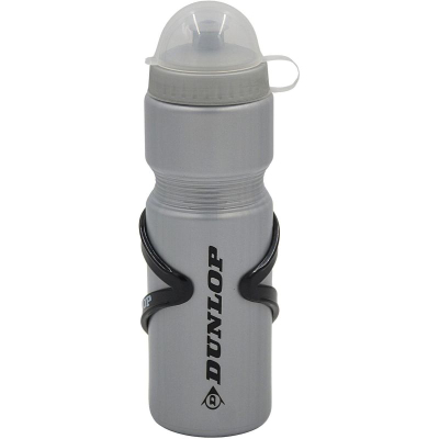 Shishe uji për biçikletë Dunlop, 750 ml, me mbajtëse, argjendtë e zezë