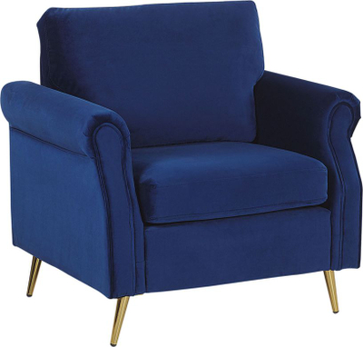 Fotelje VIETAS Velvet, kadife, këmbë metal, blu e errët