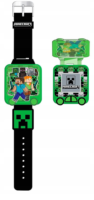 Orë digjitale për kalamaj Kids Licensing MIN4148, automatike, me rrip plastik, Minecraft