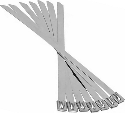 Set shtrëngues çeliku inox DA128B, 100 copë, rezistent ndaj korrozionit, argjendtë