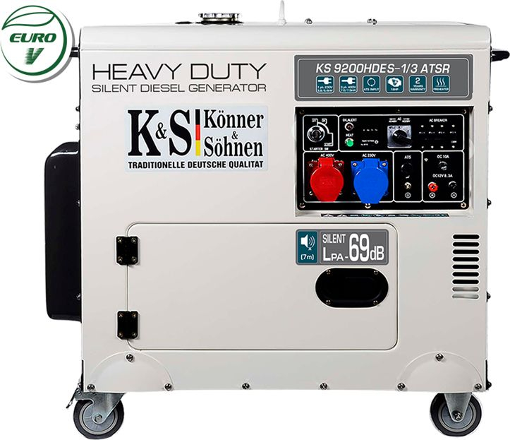 Gjenerator dizel Könner & Söhnen KS 9200HDE-1/3 ATSR, 7500 W, trefazor njëfazor, i bardhë