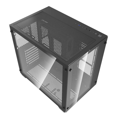 Kutia kompjuterike Darkflash C285, ATX Mid Tower, xham i temperuar, e zezë