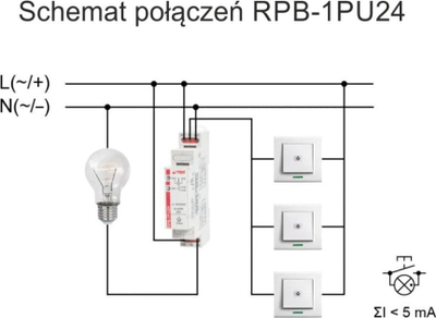Rele bistabile Relpol RPB-1P-U24 864383, 1P 16A, 24V AC/DC