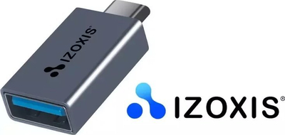 Adaptues USB në USB C IZOXIS, USB 3.0, OTG, gri metalik
