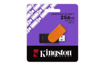 USB flash Kingston DataTraveler Exodia S, 256GB, USB 3.2, portokalli