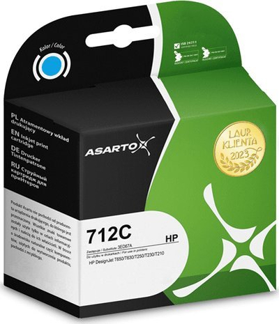 Bojë printeri Asarto për HP 712C 3ED67A, 29 ml, blu cyan