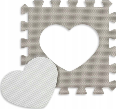 Tapet loje Milly Mally Jolly, puzzle me shkumë 3x3, i trashë 1.2 cm, rozë, gri edhe i bardhë