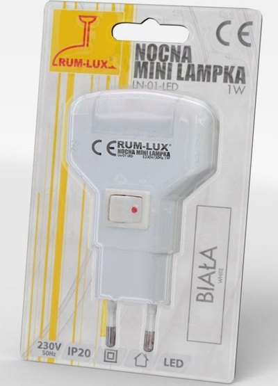 Dritë nate Rum-Lux LED 12931, 1W, për në prizë, e bardhë